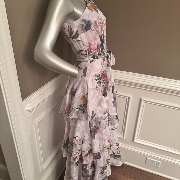 Alex Marie Tiered Ruffle Purple Multicolored Floral Pattern Maxi Dress Sz 2 - Picture 3 of 4